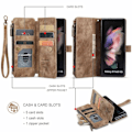 Miniatyrbilde 2 av 5: For Samsung Galaxy Z Fold 3 Deksel, Nyeste Retro Lommebokdeksel med Kortspor, Multifunksjonelt Deksel med Magnetisk Stativ Rem Glidelås{HH}_RY