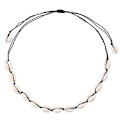 Miniatyrbillede 3 af 5: Shell Choker Halskæde Muslingehalskæde Justerbar Shell Halskæde Armbånd Sæt Hawaiianske Smykker Til Kvinder Mænd Piger Sort black