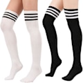 Miniatyrbillede 1 af 5: Dame Over Knee Lårhøje Strømper Plus Size Tube Benvarmere Strømpe Bomuld (2 Par)