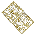 Miniatyrbillede 2 af 3: 2 stk Retro Stil Egyptisk Tempel Brystpin Coat Dekorativ Brosche Tilbehør Guld 5.1x4.2x0.5cm Golden 5.1x4.2x0.5cm
