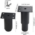 Miniatyrbillede 4 af 5: 4 stk. Justerbare Møbelben, Heavy Duty Metal Møbelben til Bord, Seng, Sofa (8-12cm, Sort)