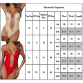 Pikkukuva 4 / 4: Naisten Pitsi Body Shaper Plunging Deep V-kaula-aukko Näkymätön Olkaimeton Seläton Bodysuit ShapewearSRed S Red