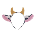 Miniatyrbillede 2 af 3: 2 stk. Fyldte Dyr Ko Print Cowboy Hat Kvæg Pandebånd Ko Ører Ko KostumeM M