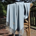 Miniatyrbilde 4 av 5: Sommer skjerf - Oversized langt lett lin stoff skjerf - Blå og grå Blue and gray