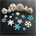 Miniatyrbild 4 av 5: 4 set, (12 st) Snöflinga Tårtmodellering Verktyg, Snöflingeformade Kakformar, Vita Snöflinga Kakformar i Plast, Tjock och Tunn Snöflinga Fjäderform