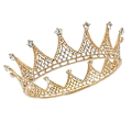 Miniatyrbilde 2 av 3: 1 stk Barokk Rund Krone Rhinestone Bryllup Krone Fest Hodeplagg Tiara For Brud (gull)