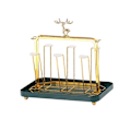 Miniatyrbillede 4 af 5: Metal Drypstativ til 6 Kopper, Kop Organiser, Luksus Kop Tørrestativ, Flaske Tørrestativ Holder Stativ