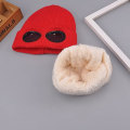 Miniatyrbilde 5 av 5: Unisex Strikket Goggles Beanie - Vinter Stilfull Skalle Varmt Hette, Utendørs Sportsmote Fleecefôr Elastisk Hatt