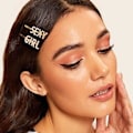Pikkukuva 2 / 5: Kimaltava Sana Hiuspinni, Kirjainhiuspinnit Kristalli Bobby Pins BlingB B