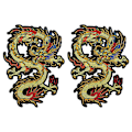 Miniatyrbild 2 av 3: 2 st Tygklister Kläder Klänning Trim Patch Craft Broderi Patch Dragon Broderade Patches S