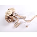 Miniatyrbilde 4 av 5: Rustikk Bryllupsbukett Burlap Blomstbukett Blonder og Perler Bryllupsdag Forlovelsesdekorasjon