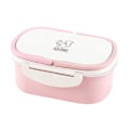 Miniatyrbild 2 av 4: Portabel Termisk Lunchlåda Matbehållare Dubbelskiktsfack Matförvaring Bento Box (rosa)Vit White