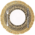 Miniatyrbilde 2 av 4: Boho Runde Plassmatter, Brun Moderne Spisebord Flettet, Høyst Høyde, Sirkel Løper Kjøkken Plate Matter