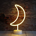 Pikkukuva 4 / 4: LED-kuun neonkyltit, puolikuun yövalot USB-akkukäyttöinen kuunlamppu syntymäpäiväjuhliin, häihin, halloweeniin, (lämmin valkoinen)