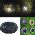 Miniatyrbillede 5 af 5: 2 stk Solcelled Begravede Lys Stenlamper 5LED Harpiks Begravede Lys Udendørs Have Begravede Græslys Simuleringsstenlys (Reef