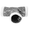 Miniatyrbild 1 av 3: Plush Leksak 3-Vägs Speltunnel Gerbil Varm Hus Marsvin Tunnel Plush Hamster Tunnel Mörkgrå 29,5X22 Dark Grey 29.5X22X12CM