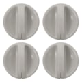 Miniatyrbillede 1 af 2: 4 stk. Metal Knapper Ovn Knap Ovn Udskiftningsdele Mikrobølgeovn Knapper Udskiftning Gas Komfur Knapper Hvid White