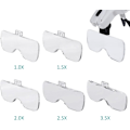 Miniatyrbillede 3 af 5: Forstørrelsesglas med 2 LED-lys, 5 linser, justerbar, udskiftelig, 1.0x, 1.5x, 2.0x, 2.5x, 3.5x, klud til rengøring til arbejde