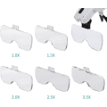 Pikkukuva 3 / 5: Suurennuslasit 2 LED-valolla 5 linssin suurennuslasit säädettävät, vaihdettavat, 1.0x, 1.5x, 2.0x, 2.5x, 3.5x kangaspuhdistus töihin