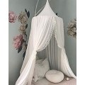 Miniatyrbillede 1 af 5: Chiffon Sengestol, Ginkago Børneværelse Insektskydnings Baldakin Dekorativ Myggenet Åndbar Hvid, 240 X 60 X 400 (bundomkreds) C