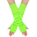 Pikkukuva 1 / 4: Kashamiirisekoitetut käsivarsinlämmittimet talviset sormittomat käsineet neulotut pipohanskat rannelämmittimet peukalonreiällä naisille Fluorescent green One size fits all