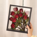 Miniatyrbillede 4 af 4: (sort) 8 tommer Træ Tørret Blomst Foto Ramme Tørret Blomst Display Stativ, Dobbeltsidet Box Billede Ramme, til Visning af Tørrede Blomster, Håndværk
