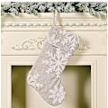 Miniatyrbild 1 av 5: Grå Julstrumpor, Julstrumpor med Snöflingemönster för Julbrasa Heminredning (4 st, Grå)