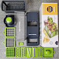 Miniatyrbillede 1 af 5: Køkkenredskaber 14 i 1 Grøntsagsskærer Manuel Mandolin Frugt Grøntsagsskærer Løg Dicer Grøntsagshakker*ryy 14PCS SETS-Grey&GREEN