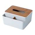 Miniatyrbild 1 av 4: Multifunktionell träpumpbox för skrivbord, grå vardagsrumsbord i tygförvaringslåda