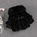 Miniatyrbilde 4 av 5: Jentejakke med imitert pels, stor pelskrage, pelsball, tykk quiltet vinterjakke 110 cm svart balck 110cm