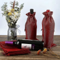 Miniatyrbilde 3 av 5: 12 X Vinposer Røde Jute Poser Flaskeposer Stoffposer Gaveposer For Vinflasker Champagneflasker, 16 X 36 Cm
