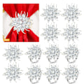 Miniatyrbillede 1 af 5: Bling Metal Servietringe Sæt af 12, Elegant Legering Diamant Snefnug Serviet Ring Dekoration Gaver til Bryllupper, Receptioner (Sølv)