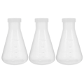 Miniatyrbillede 1 af 2: 3 stk. Plastik Erlenmeyer Kolbe Transparent Videnskabelig Kolbe Praktisk Konisk Kolbe Transparent 17X10CM transparent 17X10CM