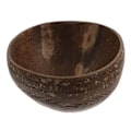Miniatyrbillede 2 af 2: 1 stk Kokosnøddeskål til servering af mad, salat, frugt, ris (kaffe) Kaffe 12,8X12,8CM Coffee 12.8X12.8CM