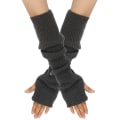 Miniatyrbillede 1 af 4: Kæshmirblandede Armvarmere Vinter Fingerløse Handsker Strikket Vanter Håndledsvarmer med Tommelhul til Kvinder Dark gray One size fits all