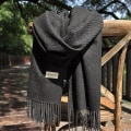 Miniatyrbillede 4 af 5: Sommer Sjal Oversized Lang Let Hør Strand Gaze Shawl Sort Black