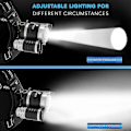 Pikkukuva 1 / 4: LED-otsalamppu 6000 lumenia, 4 valotilaa, Ladattava 18650 otsalamppu