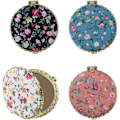 Miniatyrbilde 1 av 5: 4-pakks Retro Blomster Sminkekompakt Speil Liten Lommeveske Speil Skjønnhet Håndholdt Brettbar Bærbar Reisespeil for Kvinner Jenter Dame