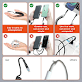 Miniatyrbillede 4 af 5: 5ft Coiled Lightning Kabel Kompatibel Kort USB til Lightning Apple CarPlay Kabel med Data Synkronisering og LED, Indtrækkelig Opladerledning til iPhone/iPad/iPod