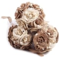 Miniatyrbilde 1 av 5: Rustikk Bryllupsbukett Burlap Blomstbukett Blonder og Perler Bryllupsdag Forlovelsesdekorasjon