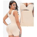 Miniatyrbillede 3 af 4: Post-kirurgisk fuld kropsarmdragt, talje-træner korsetter, slankende shapewear, Beige S Beige