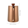 Miniatyrbillede 4 af 4: Lang tud Kaffekedel med Svanehals i Rustfrit Stål 600ml Kaffekande Rosaguld 24X13.5X9CM Rose golden 24X13.5X9CM