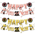 Miniatyrbild 1 av 5: 2 set Happy New Year Banner Happy New Years skylt Nyårsafton Banner för Happy New Year Party Dekorationer 2025 Partytillbehör