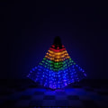 Miniatyrbilde 2 av 5: LED-vinger med lys for magedans, karneval, rave-kostymer, antrekk for kvinner, voksne, julefest, voksen stil med teleskopstang