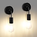 Miniatyrbilde 1 av 4: Svart vegglampe, 2 stk E27 Edison Industriell leselys for nattbord soverom korridor trapp innendørs retro nattlys belysning bad vegg