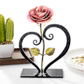 Miniatyrbilde 2 av 3: Metall Rose Hjerte Lysestativ Med Lys Valentinsdag Gave (c)