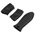 Pikkukuva 2 / 2: 3 kpl Liukumattomat Kattilankahvan Peitteet Suojaavat Uunin Käsineet Kahvan Hihat (musta)Musta14x5x1.5cm Black 14x5x1.5cm