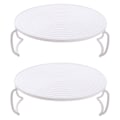 Pikkukuva 1 / 3: 2 kpl Pyöreä Mikroaaltouuni Hylly Kerrostettu Höyrytyslevy Keittiötarvike Valkoinen 23,5X23,5CM White 23.5X23.5CM