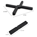 Miniatyrbillede 5 af 5: 2 Stykker (sort + rød) Foldbar Silikon Underlag, Kan Foldes Sammen, Udvidbar, Let, Fleksibel, Holdbar, Anti-slip Grydelap, Kryds-design-pude
