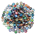 Miniatyrbillede 2 af 3: 100 stk Mix Fliser Delikate Runde Mosaikfliser Øreringe Cabochons Charm Cabochons Vedhæng Perler 2*2CM